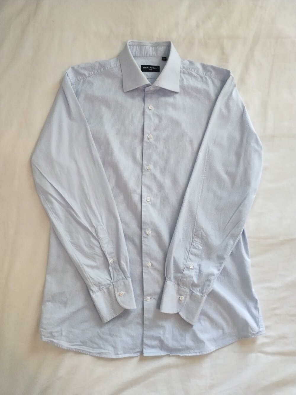 Spier & Mackay Men's Slim Blue/White Striped Dress Shirt